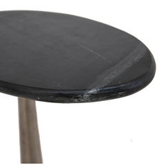 Ellie side table nickel and black-Renaissance Design Studio