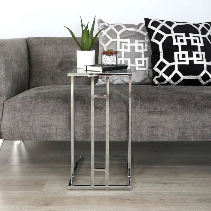 Harriet Sofa table chrome table to custom order-Renaissance Design Studio