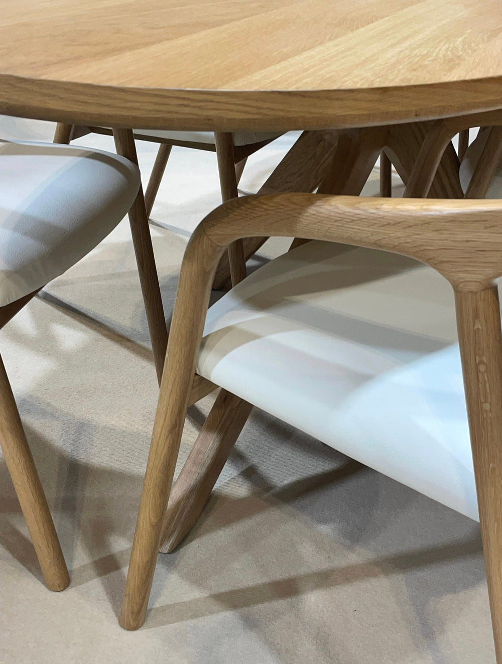 Holly Oak open back solid dining chair with padded seat-Renaissance Design Studio