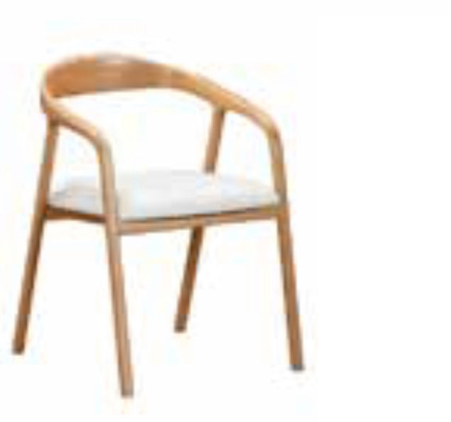 Holly Oak open back solid dining chair with padded seat-Renaissance Design Studio