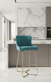 Crown Keri Bar Stools teal w gold leg Clearance Offer no exchange 2 for €100 pay Instore only