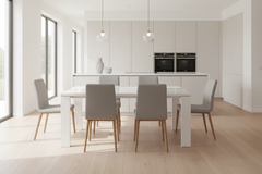 Soho 1.2 high gloss table with glass top