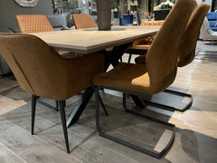 Mirabeau extending dining table with cross legs and *smart top top large