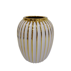 Keaton Vase white and gold/ 3 sizes /Flowers extra-Renaissance Design Studio