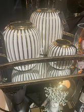 Keaton Vase white and gold/ 3 sizes /Flowers extra-Renaissance Design Studio