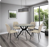 Laurence 1.07m Round Dining Table Grey Oak Finish-dining table-Renaissance Design Studio