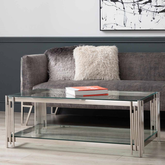 Medina Coffee Table chrome and glass-Renaissance Design Studio