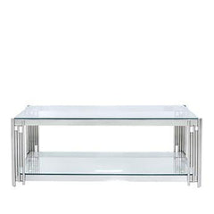 Medina Coffee Table chrome and glass-Renaissance Design Studio