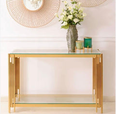 Medina Cohen tubular console table chrome reduced last one-Console Table-Renaissance Design Studio