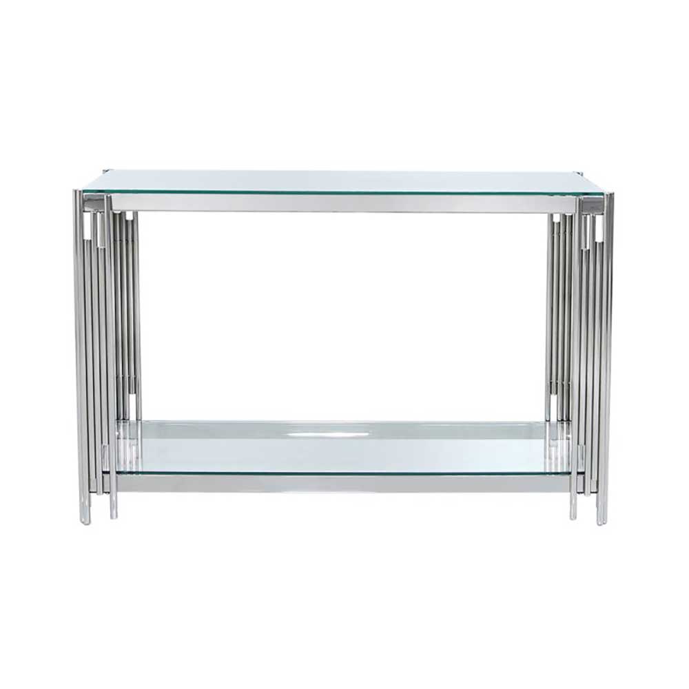 Medina Cohen tubular console table chrome reduced last one-Console Table-Renaissance Design Studio