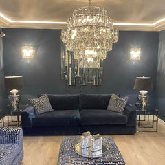 Medina Footstool ottoman in magna charcoal-Sofas-Renaissance Design Studio