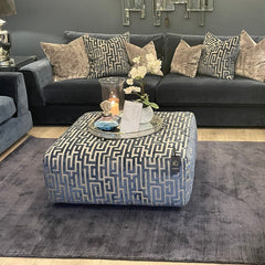 Medina Footstool ottoman in magna charcoal-Sofas-Renaissance Design Studio