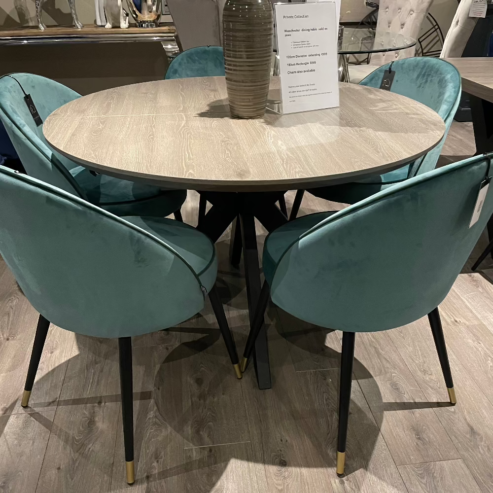 Mirabeau round oak dining table fixed top or extending-Dining Table-Renaissance Design Studio