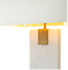 Nahanni White marble table lamp-Renaissance Design Studio