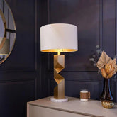 Parker gold Table lamp with shade.-table lamp-Renaissance Design Studio