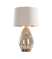 Roma Cognac Glass table lamp with shade reduced-Table Lamp-Renaissance Design Studio