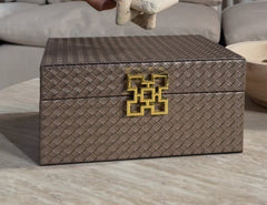 Set of 2 jewellery boxes in bronze with gold handles ....fabulous !-jewellery boxes-Renaissance Design Studio