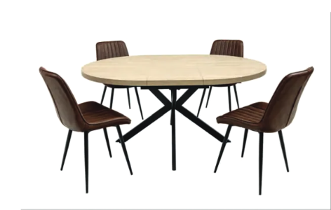 Walton 1.2m 1.60 Round extendable to Oval dining table-Round to Oval dining table-Renaissance Design Studio