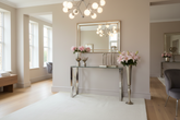 Stunning Zen chrome and glass console table value alert 120 x 40 cm Last one . Reduced . For collection only