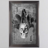 Chrome framed Playing card picture . Online availability warehouse clearance