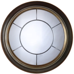 Bronzed round metal window mirror
