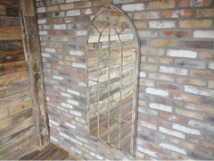 Rustic window arch mirror