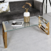 Alannah gold coffee table with glass top 120 cm reduced