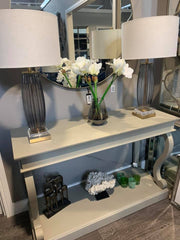 Dione Scroll hand crafted distressed finish console table 130cm