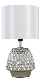 Silver pineapple shape bedside lamp with shade click n collect