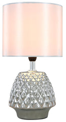 Silver pineapple shape bedside lamp with shade click n collect
