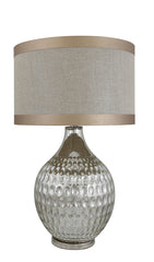 Mercury Glass Dimple Table Lamp With Beige Linen Shade 207 last one