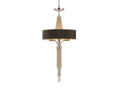 Langan table lamp in nickel with black shade
