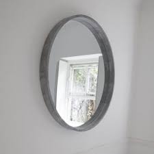 Eurika round wood mirror in NATURAL colour damaged collect only