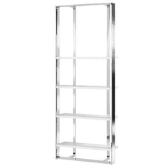 Chrome and white tall Shelf unit vza