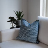 Stripe Navy Cushion Velvet