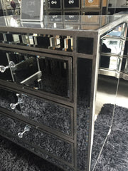 Venetian full Mirrored wide Chest w 3 drawers last one reduced