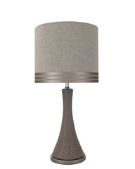 Swirl lamp with Stripe linen shade in various colours GS208