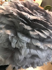 Chrome Tripod Lamp with Grey Goose Feather Shade