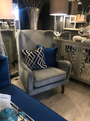 Freya occasional wingback armchair in grey clearance offer