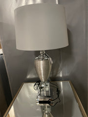Jb2 silver table lamp w shade Instore only