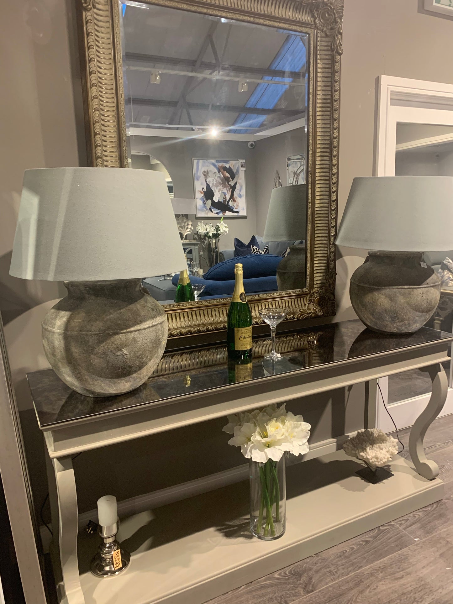 Dione Scroll distressed finish console table 130cm Available