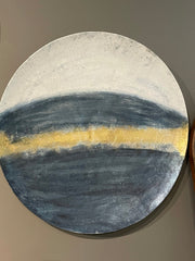 Blue and gold large wall disc