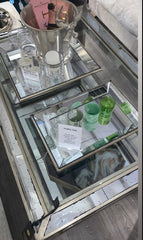 Astoria mirrored trays with antiqued appearance Click N Collect