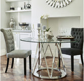 Linton stainless steel and glass Dining table HALF PRICE last one view Instore
