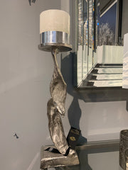 Silver Leaf candle holder