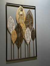 Leaf black framed metal wall art