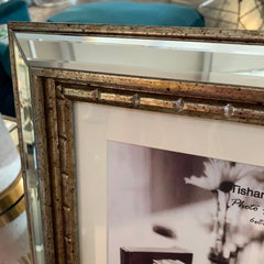 Mirrored gold large photo frame 6 x 8"