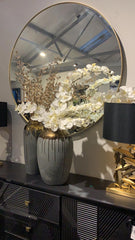 Arlene Round Mirror with GOLD distressed 120 cm or 90 cm.