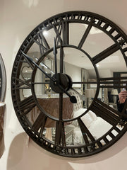 INDUSTRIAL 103 LARGE MIRRORED ANTIQUED CLOCK 81 cm Click N Collect