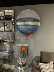 Blue and gold large wall disc